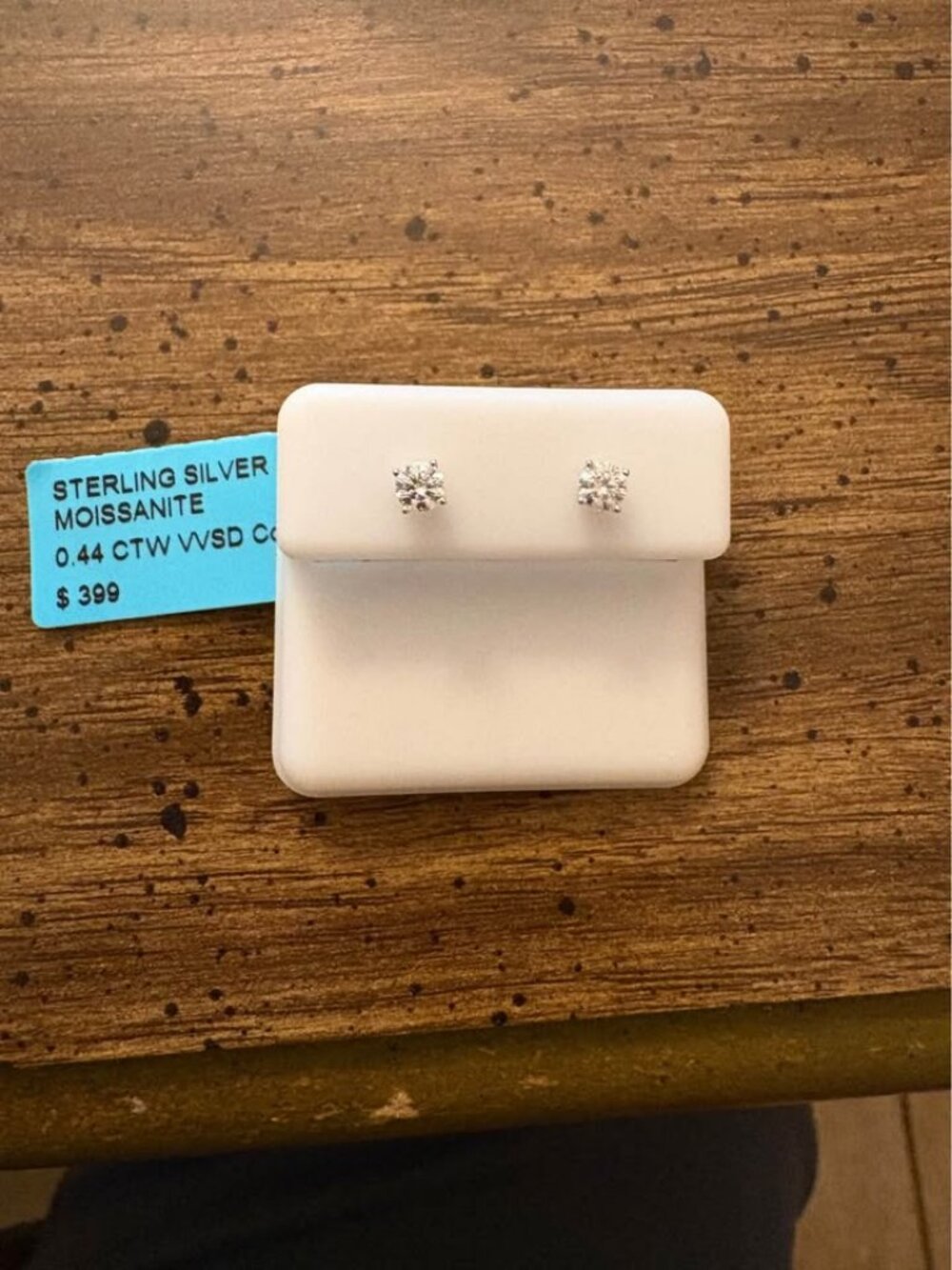 Sterling Silver Moissanite Stud Earrings 0.44 CTW